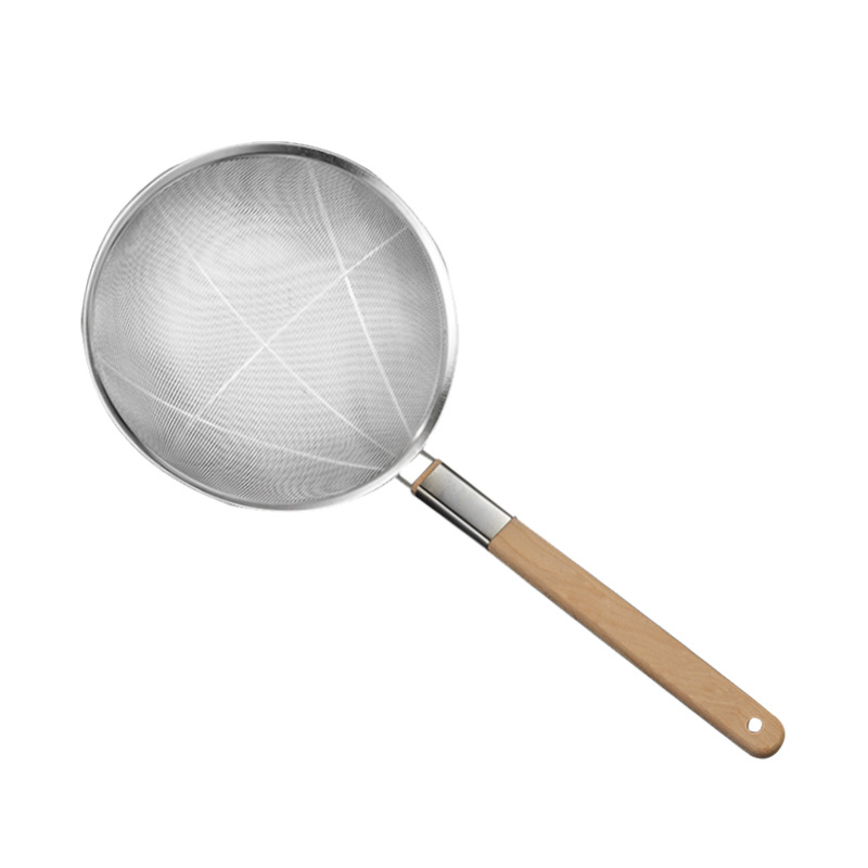 8ich 12目 网面笊篱 木柄/Pcs | Strainer BC--25cm with Wooden Handle/Pcs