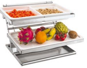 不锈钢 双层点心展示架+2个密胺盘 | Buffet Rack With Basket | Buffet Rack With Basket