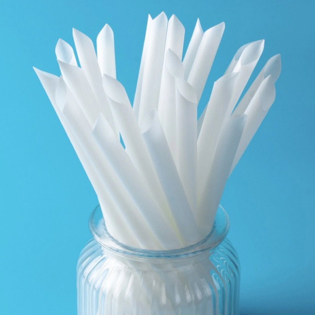 可降解塑料吸管 尖头 12*230mm 100Pcs/unit | BIO-S12*230mm Biodegradable plastic drinking straw 100Pcs/unit