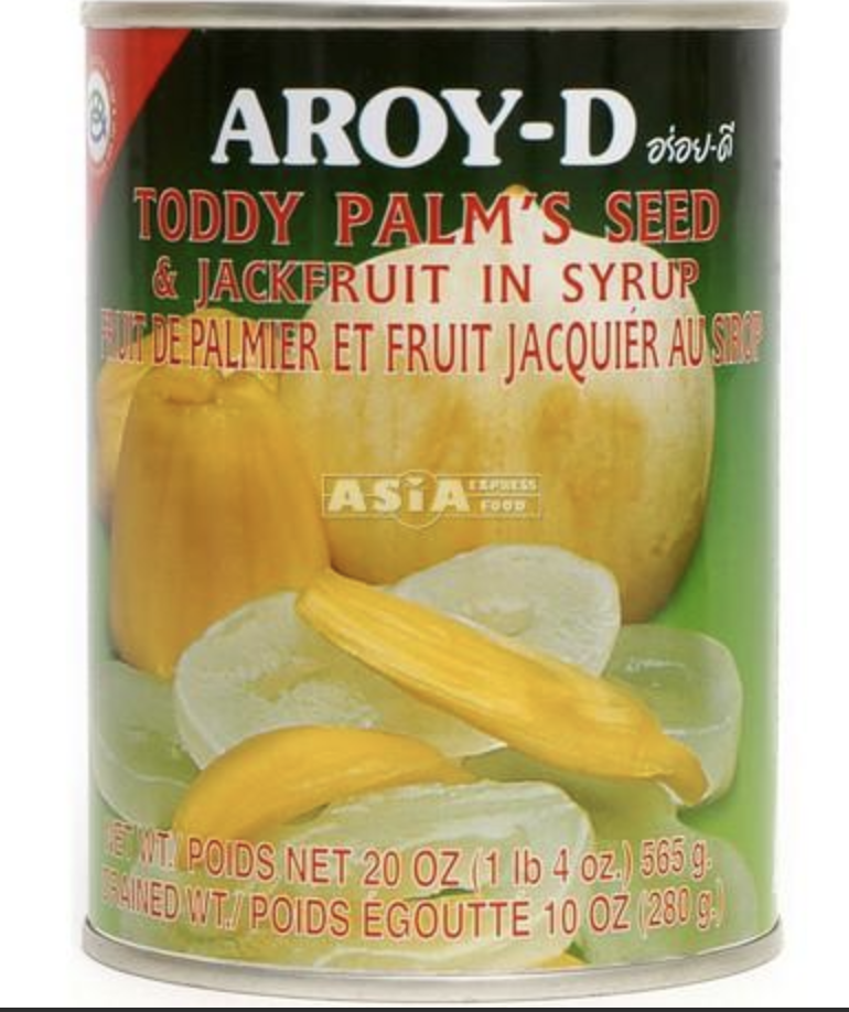 AROY D Palm Seeds & Jackfruit in Syrup 565g | AROY D 糖水白玉丹菠萝蜜罐头 565g