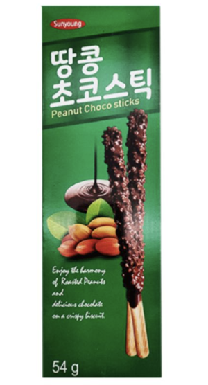 SUNYOUNG 巧克力饼干棒 花生味 54g | KR SUNYOUNG Chocolate Stick Peanut Flav. 54g
