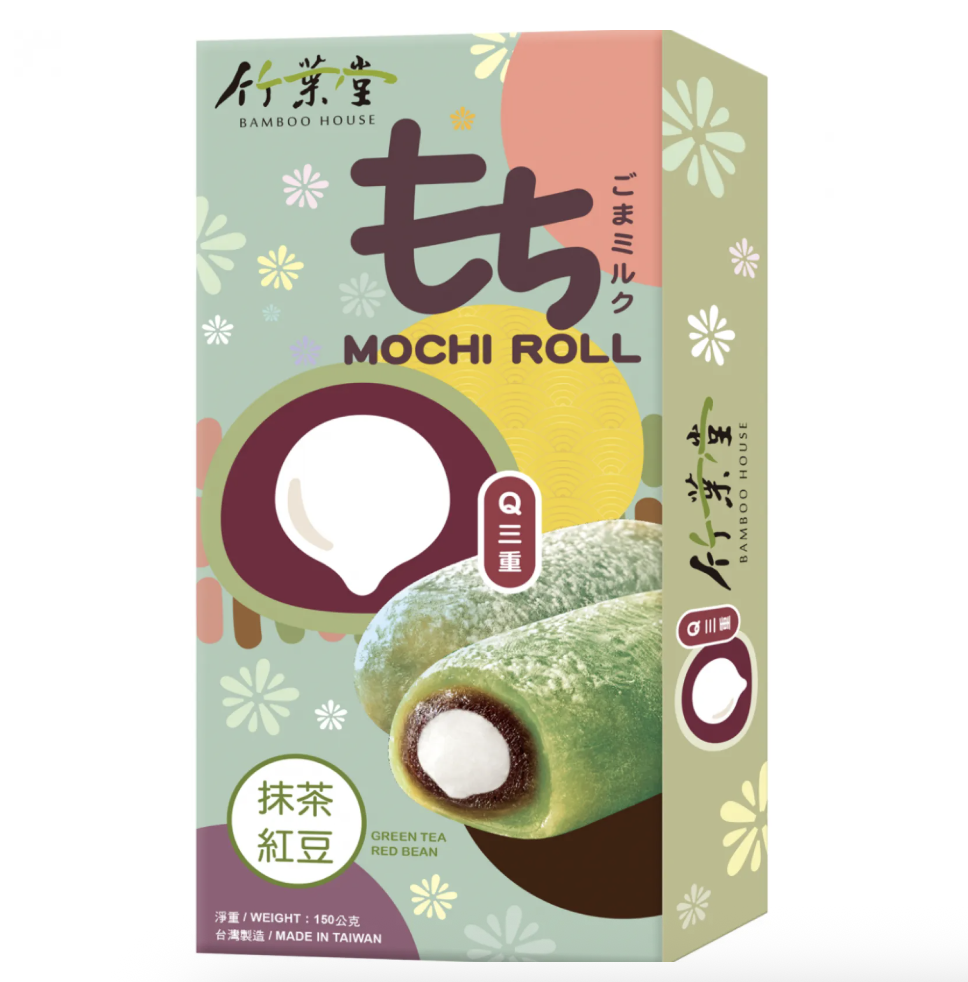 竹叶堂 三重麻薯卷 抹茶红豆味 150g | BAMBOO HOUSE Q3 Mochi Roll Matcha Red Bean Flavor 150g