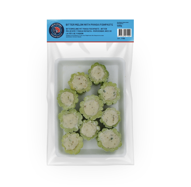 ASIAN PEARL 冰冻 苦瓜夹巴沙鱼滑 500g | ASIAN PEARL Frozen Bitter Melon With Panga Fishpaste Raw 500g