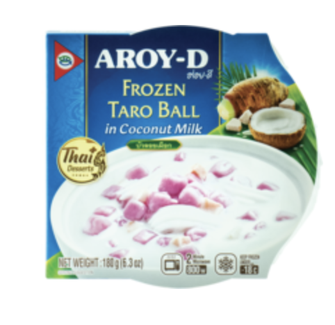 AROY-D Frozen Dessert Taro Ball In Coconut Milk 180g | AROY-D 甜点 芋圆椰汁 180g
