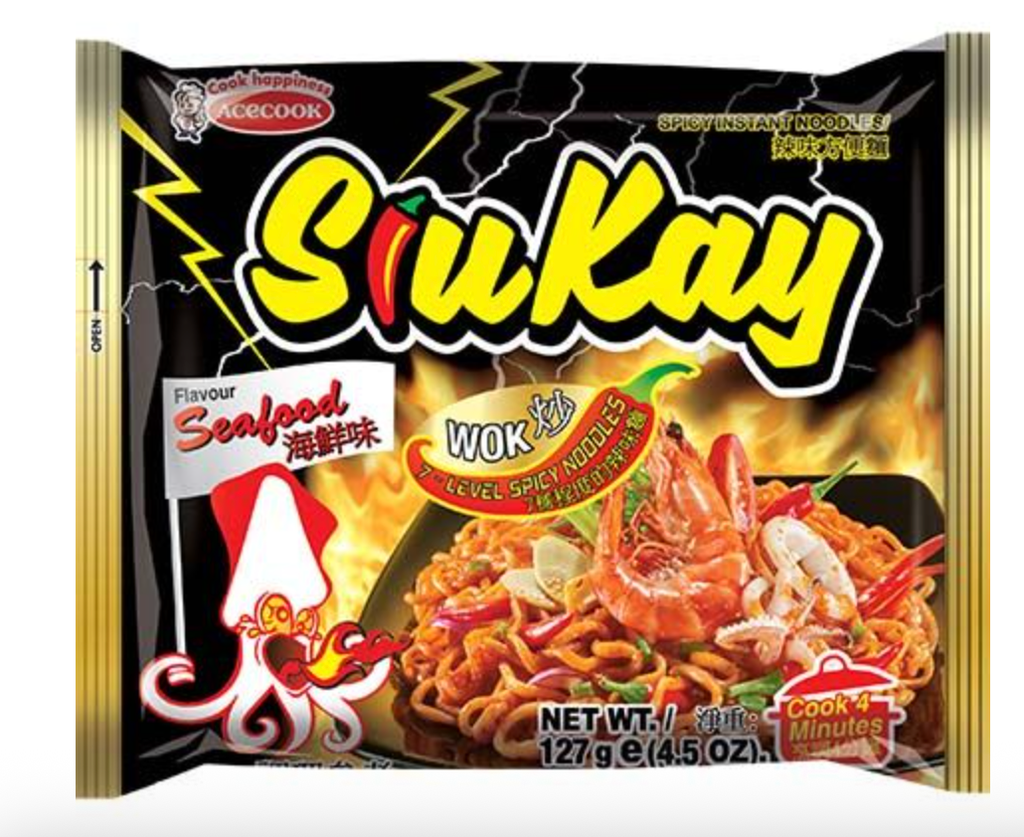 ACECOOK 方便面 辣海鲜味 127g | ACECOOK SK Instant Noodles Seafood Spicy Flavor 127g
