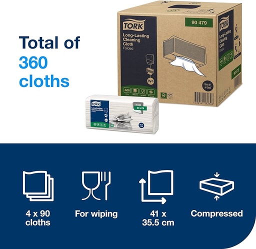 [70552] TORK Long Lasting Cleaning Cloth 42.8*35.5cm 360sheets/CTN | TORK 清洁擦布 360张/箱