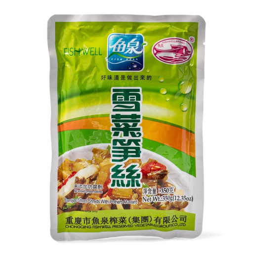 [30138] FISH WELL preserved mustard & bamboo shoots 350g | 鱼泉 雪菜笋丝 350g