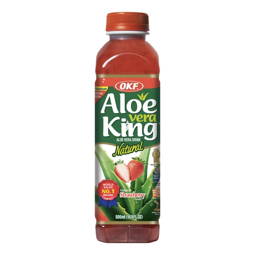 [60308] OKF Premium Aloe Vera Drink Strawberry Taste 500ml | OKF 优质芦荟饮料 草莓味 500ml