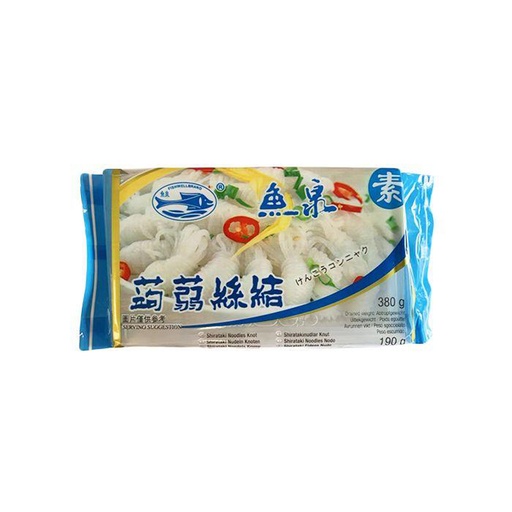 [30694] Fish Well Shirataki Noodles Knot 380g | 鱼泉 白泷(蒟蒻)面 结 380g