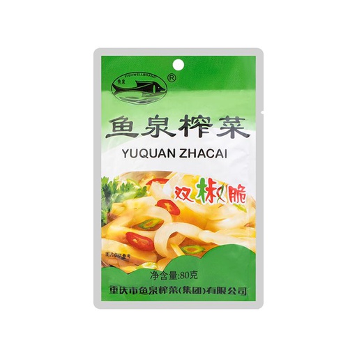 [20156] 鱼泉 双椒脆 榨菜丝 80g  | Fish Well Preserved Vegetables Shuang Jiao 80g
