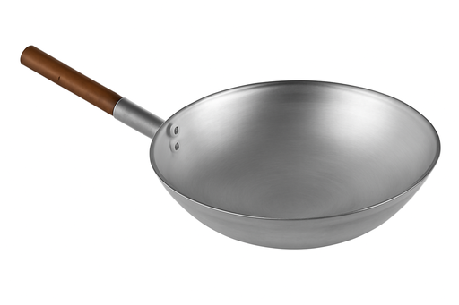 [70694] 15寸 木柄黑钢/白钢炒锅 | White/Black Steel wok 15 inch---38/40CM 