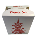 26OZ Noodle Box Red Tower / Take Away Paper Box 750ml (500sets) | 中餐 红塔 纸质正方形 外卖盒 750ml(26OZ)