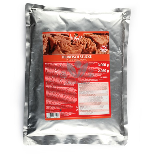 [20144] La Perla 金枪鱼块 / 袋(油)3kg | La Perla Tuna Chunk in Sunfloweroil in Bag 3kg