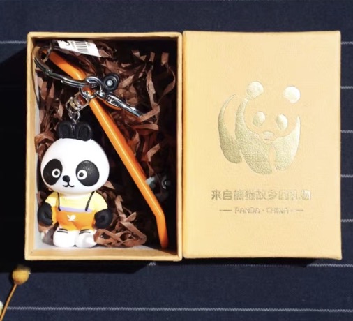 [90133] Creative Souvenir Panda Keychain Skateboard Panda /pcs | 创意熊猫钥匙扣 滑板熊猫 /pcs