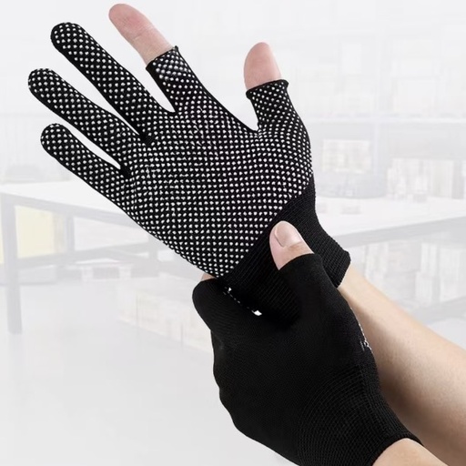 [90138] Non-slip Ultra-Thin Nylon Work Gloves 1pairs/Unit | 防滑超薄尼龙工作手套 露2指款 /双