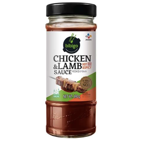 [41660] BIBIGO Korean Chicken & Lamb Sauce Hot Spicy Flavor 490g | BIBIGO 韩式烤鸡肉羊肉酱 香辣味 490g